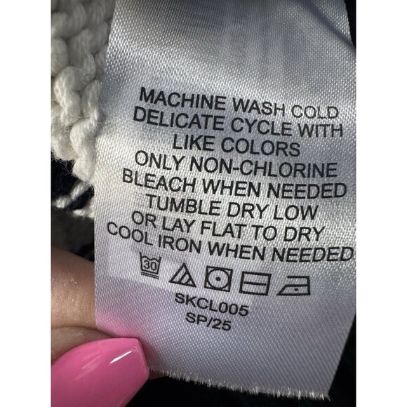 NWT Quince Womans XL 100% Organic Cropped Cotton Polo Sweater Navy White Striped - Picture 9 of 11